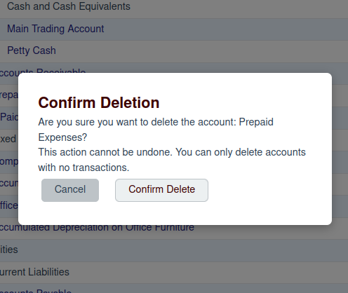 Delete Account Screenshot