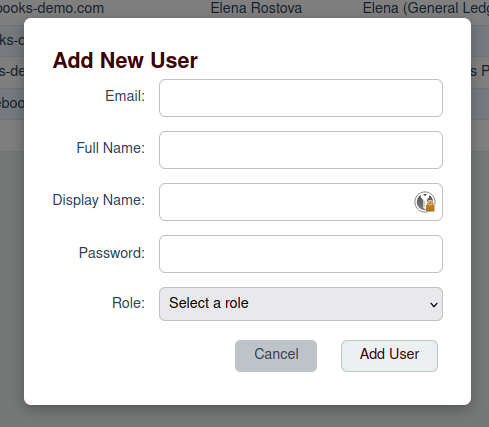 Add User Screenshot
