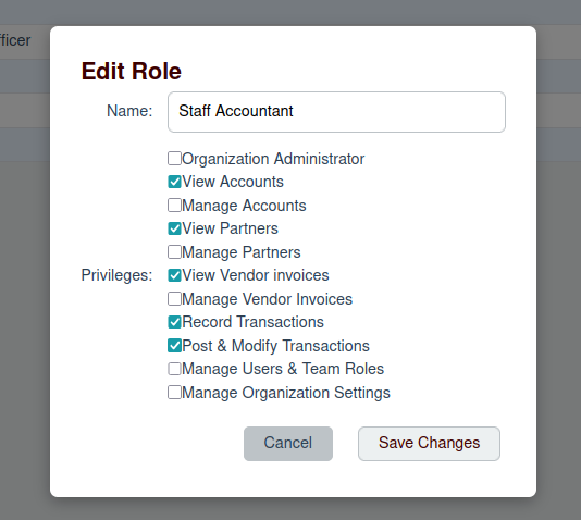Edit Role Screenshot